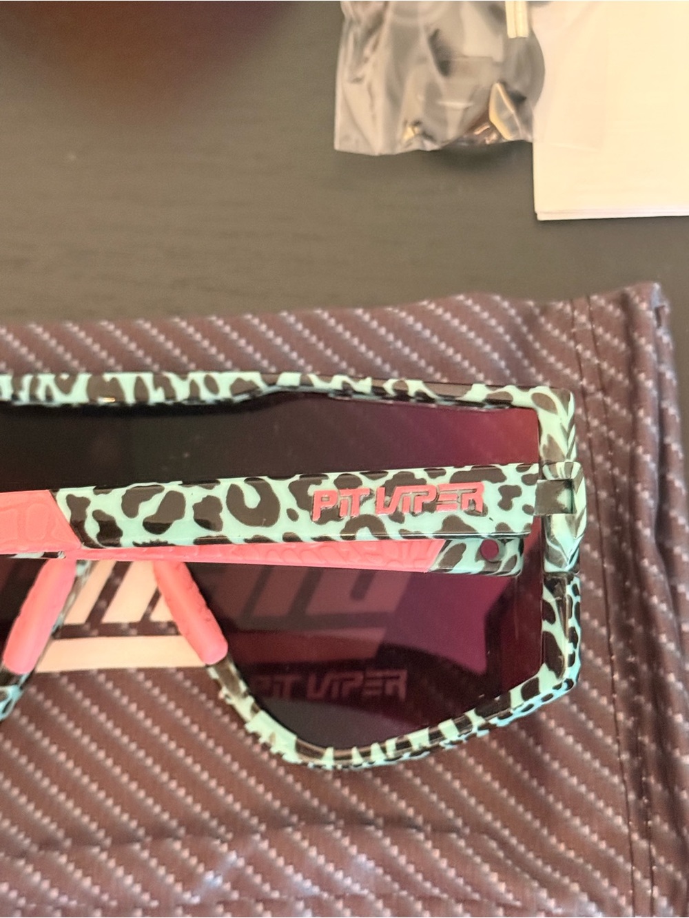 The Try-Hard by Pit Viper Performance Sunglasses Blue Animal Print Unisex Mirror - Picture 10 of 10